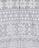 Macacão bebê fleece capuz sherpa neve cinza