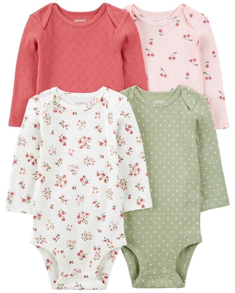 Kit body bebê 4 peças cereja e poá multicor | Carter's
