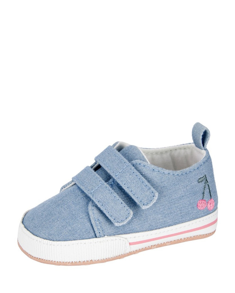 Sapato bebê cano baixo jeans com recortes azul | Carter's
