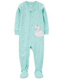 Macacão pijama bebê com pezinho cisne azul | Carter's