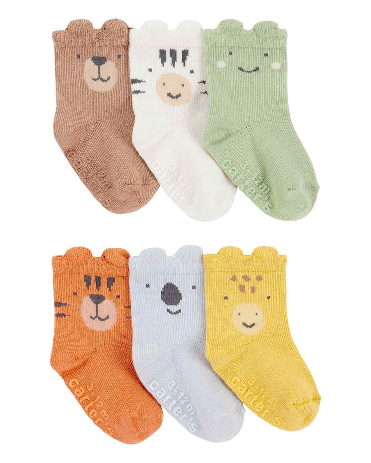 Kit meia bebê 6 pares de bichinhos multicor