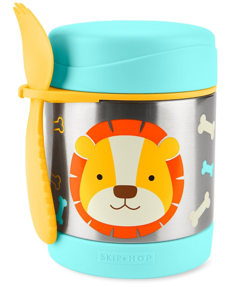 Pote térmico infantil com talher leão azul | Skip Hop