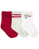 Kit meia bebê 3 pares love you multicor | Carter's