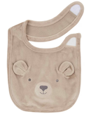Kit babador bebê fleece com pantufa cachorrinho bege |
