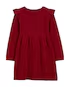 Vestido infantil babados com manga longa vermelho |