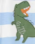 Macacão pijama infantil dinossauro listrado branco |