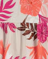 Vestido infantil evasê folhagem multicor |