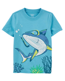 Camiseta infantil manga curta tubarãozinho azul |