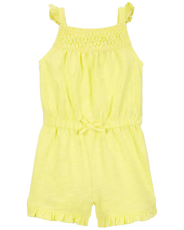 Macaquinho bebê elástico relevo floral amarelo | Carter's