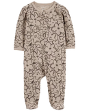 Macacão bebê texturizado floral bege | Carter's