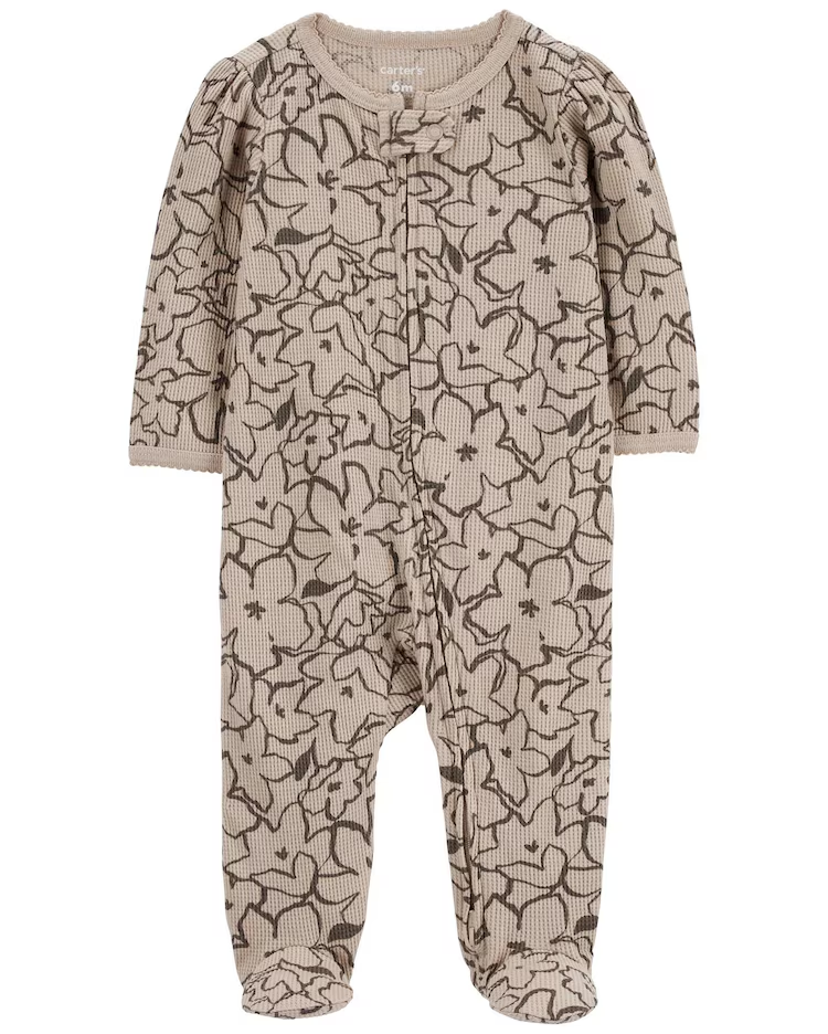 Macacão bebê texturizado floral bege | Carter's