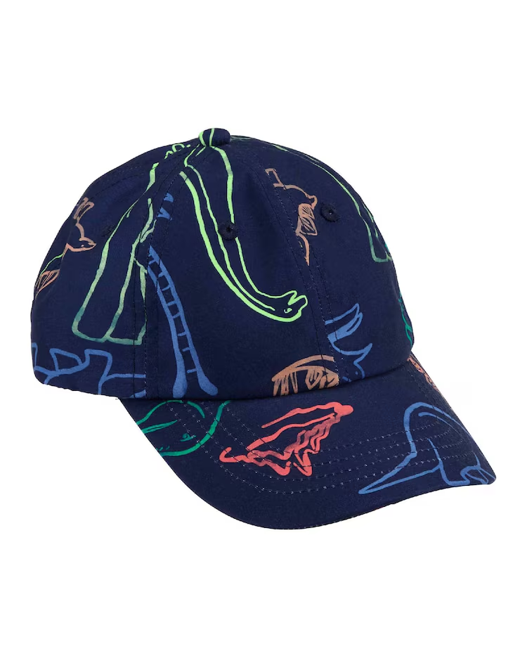 Boné infantil aba curva dinossauros abstratos azul |