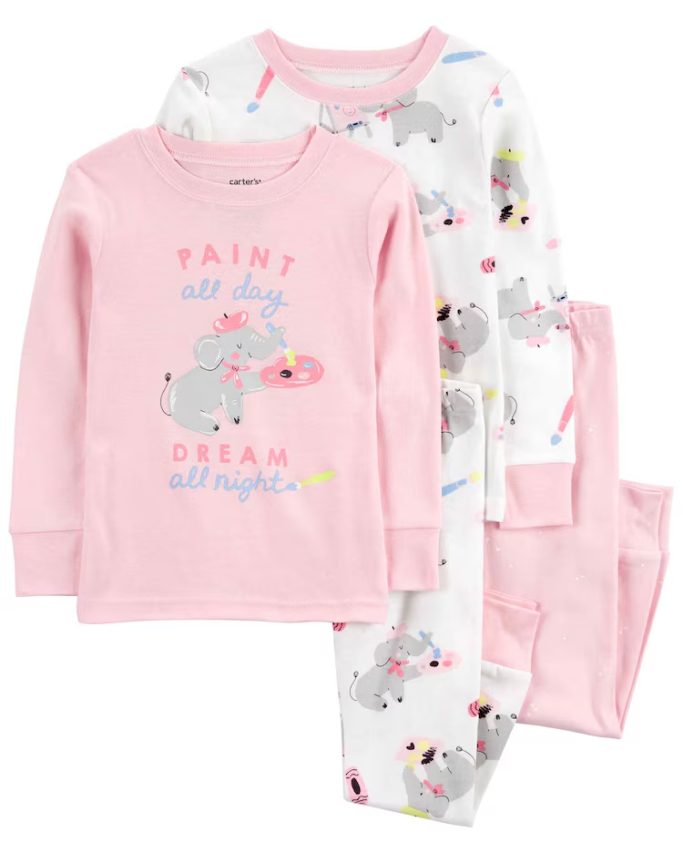 Pijama longo bebê 4 peças elefantes multicor | Carter's