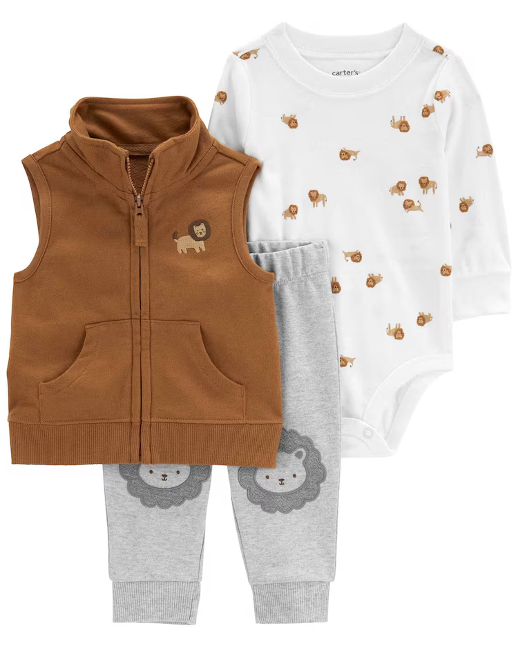 Conjunto longo bebê 3 peças leão multicor | Carter's