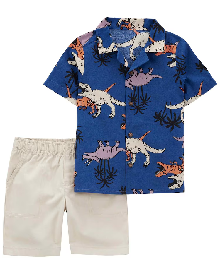Conjunto curto bebê 2 peças de dinossauros multicor | Carter's