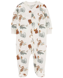 Macacão bebê de fleece jacaré off-white |
