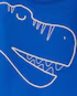 Pijama longo infantil 2 peças de fleece dinossauro azul |
