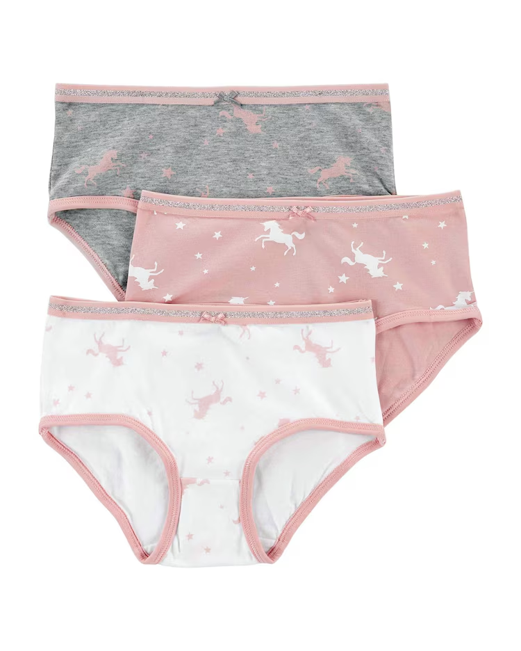 Kit Calcinha Infantil 3 Peças Multicor
