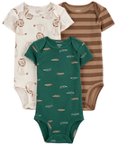 Kit body bebê 3 peças leão e jacaré multicor |